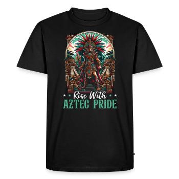 Guerrier aztèque Civilisation aztèque mexicaine indigène - T-shirt Premium bio Homme - noir - Devant - Nico (187cm)
