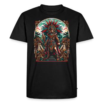 Aztec Warrior Native Mexican Aztec Civilization - Men's Premium Organic T-Shirt - black - Front - Nico (187cm)