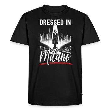 Milan Italy Travel Vacation Italian Milan Skyline - Men's Premium Organic T-Shirt - black - Front - Nico (187cm)