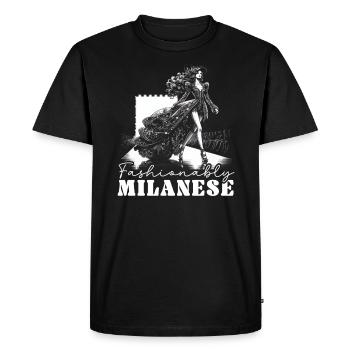 Milan Italy Travel Vacation Italian Milan Skyline - Men's Premium Organic T-Shirt - black - Front - Nico (187cm)