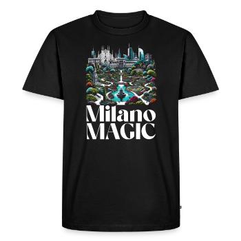 Milan Italy Travel Vacation Italian Milan Skyline - Men's Premium Organic T-Shirt - black - Front - Nico (187cm)