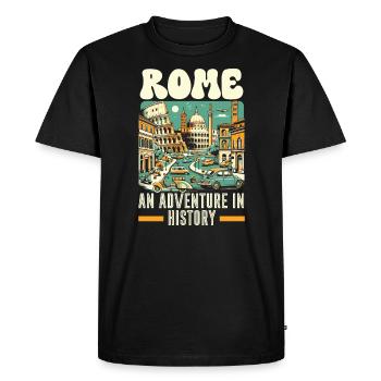 Rome Italie Voyage Italien Roma Italia J’aime Rome - T-shirt Premium bio Homme - noir - Devant - Nico (187cm)