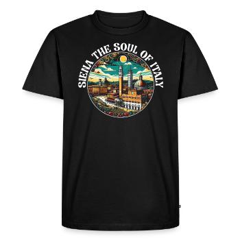 Sienne, Italie, Voyage, Vacances, Italien, J’aime l’Italie - T-shirt Premium bio Homme - noir - Devant - Nico (187cm)