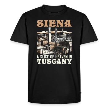 Sienne, Italie, Voyage, Vacances, Italien, J’aime l’Italie - T-shirt Premium bio Homme - noir - Devant - Nico (187cm)