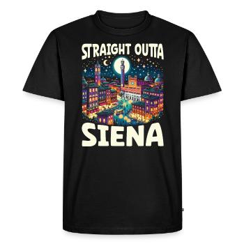 Sienne, Italie, Voyage, Vacances, Italien, J’aime l’Italie - T-shirt Premium bio Homme - noir - Devant - Nico (187cm)