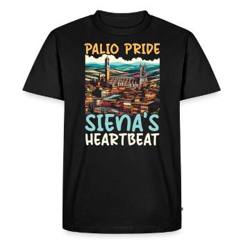 Sienne, Italie, Voyage, Vacances, Italien, J’aime l’Italie - T-shirt Premium bio Homme - noir - Devant - Nico (187cm)