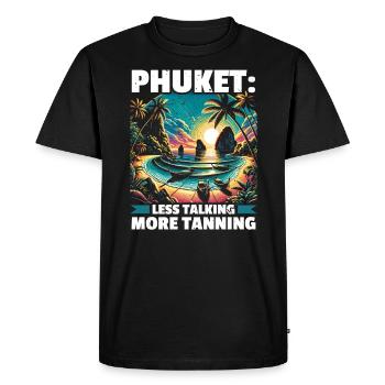 Phuket Thaïlande Voyage Vacances Thaïlandaise J’aime Phuket - T-shirt Premium bio Homme - noir - Devant - Nico (187cm)