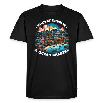 Phuket Thaïlande Voyage Vacances Thaïlandaise J’aime Phuket - T-shirt Premium bio Homme - noir - Devant - Nico (187cm)