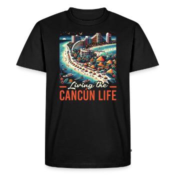 Cancun Mexico Pride Vacation Mexico Travel Mexican - Men's Premium Organic T-Shirt - black - Front - Nico (187cm)