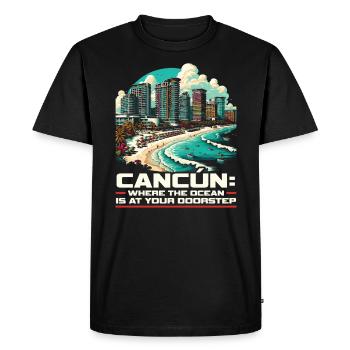 Cancun Mexico Pride Vacation Mexico Travel Mexican - Men's Premium Organic T-Shirt - black - Front - Nico (187cm)