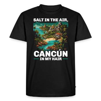 Cancún Mexique Pride Vacances Mexique Voyage Mexicain - T-shirt Premium bio Homme - noir - Devant - Nico (187cm)