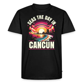 Cancun Mexico Pride Vacation Mexico Travel Mexican - Men's Premium Organic T-Shirt - black - Front - Nico (187cm)