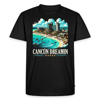 Cancun Mexico Pride Vacation Mexico Travel Mexican - Men's Premium Organic T-Shirt - black - Front - Nico (187cm)