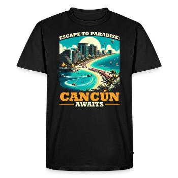 Cancun Mexico Pride Vacation Mexico Travel Mexican - Men's Premium Organic T-Shirt - black - Front - Nico (187cm)
