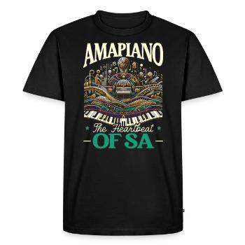 Amapiano South African Music Lover Afrobeat - Men's Premium Organic T-Shirt - black - Front - Nico (187cm)