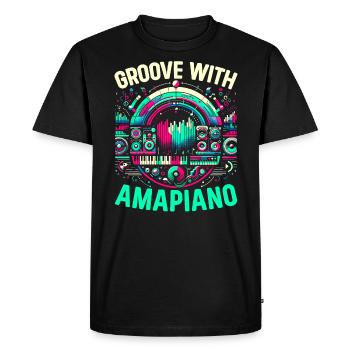 Amapiano South African Music Lover Afrobeat - Men's Premium Organic T-Shirt - black - Front - Nico (187cm)
