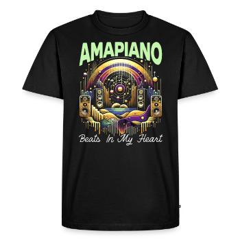 Amapiano South African Music Lover Afrobeat - Men's Premium Organic T-Shirt - black - Front - Nico (187cm)