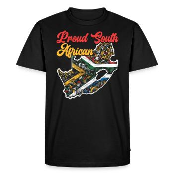 Fierté de l’Afrique du Sud Johannesburg Drapeau sud-africain - T-shirt Premium bio Homme - noir - Devant - Nico (187cm)