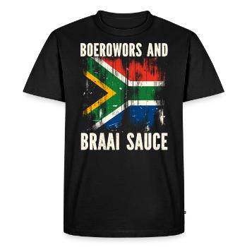 South Africa Pride Johannesburg South African Flag - Men's Premium Organic T-Shirt - black - Front - Nico (187cm)