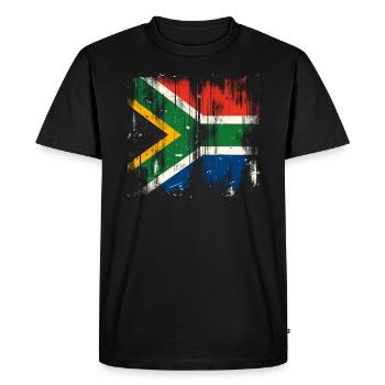 Fierté de l’Afrique du Sud Johannesburg Drapeau sud-africain - T-shirt Premium bio Homme - noir - Devant - Nico (187cm)