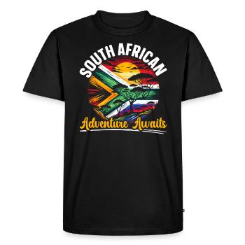 Fierté de l’Afrique du Sud Johannesburg Drapeau sud-africain - T-shirt Premium bio Homme - noir - Devant - Nico (187cm)
