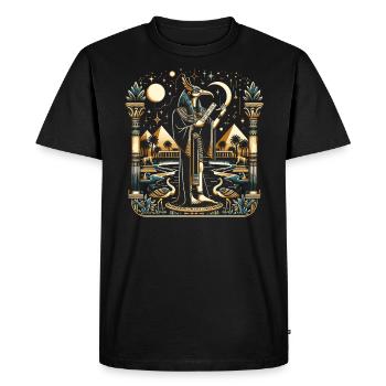 Mythologie égyptienne Diety Ibis Égypte ancienne - T-shirt Premium bio Homme - noir - Devant - Nico (187cm)