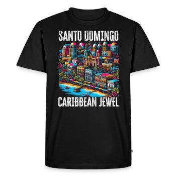 Santo Domingo Dominican Republic Travel Vacation - Men's Premium Organic T-Shirt - black - Front - Nico (187cm)