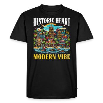 Saint-Domingue République Dominicaine Voyage Vacances - T-shirt Premium bio Homme - noir - Devant - Nico (187cm)