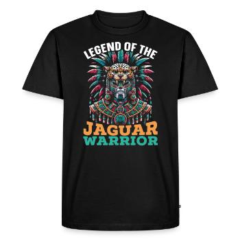 Aztèque Jaguar Guerrier Culture aztèque Indigène - T-shirt Premium bio Homme - noir - Devant - Nico (187cm)