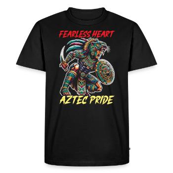 Aztèque Jaguar Guerrier Culture aztèque Indigène - T-shirt Premium bio Homme - noir - Devant - Nico (187cm)