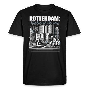 Rotterdam Netherlands Travel I Love Rotterdam - Men's Premium Organic T-Shirt - black - Front - Nico (187cm)