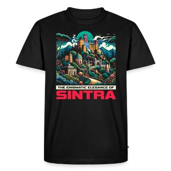Sintra Portugal Voyage Vacances Pays Portugais - T-shirt Premium bio Homme - noir - Devant - Nico (187cm)