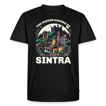 Sintra Portugal Voyage Vacances Pays Portugais - T-shirt Premium bio Homme - noir - Devant - Nico (187cm)
