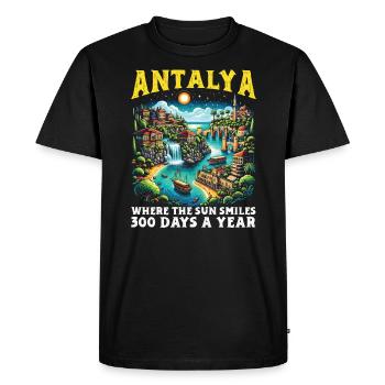 Antalya Turquie Voyage Vacances J’aime la Turquie - T-shirt Premium bio Homme - noir - Devant - Nico (187cm)