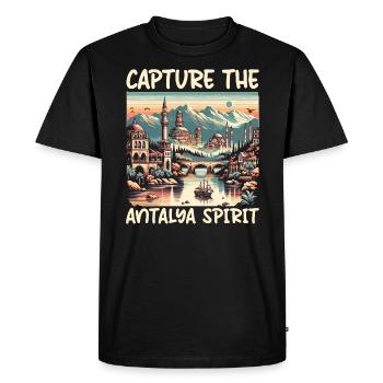 Antalya Turquie Voyage Vacances J’aime la Turquie - T-shirt Premium bio Homme - noir - Devant - Nico (187cm)