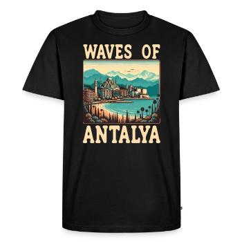 Antalya Turquie Voyage Vacances J’aime la Turquie - T-shirt Premium bio Homme - noir - Devant - Nico (187cm)