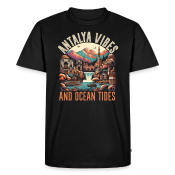 Antalya Turquie Voyage Vacances J’aime la Turquie - T-shirt Premium bio Homme - noir - Devant - Nico (187cm)