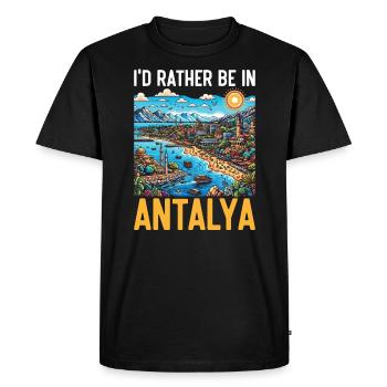 Antalya Turquie Voyage Vacances J’aime la Turquie - T-shirt Premium bio Homme - noir - Devant - Nico (187cm)