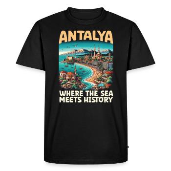 Antalya Turquie Voyage Vacances J’aime la Turquie - T-shirt Premium bio Homme - noir - Devant - Nico (187cm)