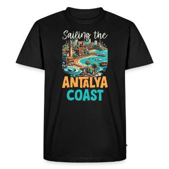 Antalya Turquie Voyage Vacances J’aime la Turquie - T-shirt Premium bio Homme - noir - Devant - Nico (187cm)
