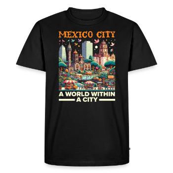 Mexico City Mexico Vacation Mexico Travel Mexican - Men's Premium Organic T-Shirt - black - Front - Nico (187cm)