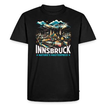 Innsbruck Autriche Voyage Vacances Autrichien - T-shirt Premium bio Homme - noir - Devant - Nico (187cm)