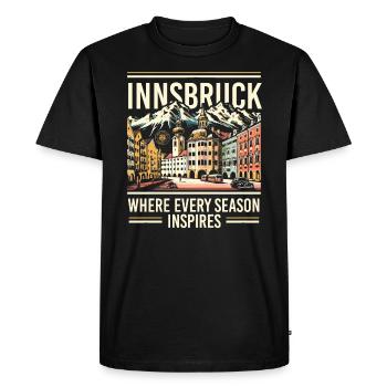 Innsbruck Autriche Voyage Vacances Autrichien - T-shirt Premium bio Homme - noir - Devant - Nico (187cm)
