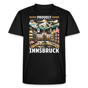 Innsbruck Autriche Voyage Vacances Autrichien - T-shirt Premium bio Homme - noir - Devant - Nico (187cm)