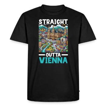 Vienne, Autriche, Voyage, Vacances, Pays, Autriche - T-shirt Premium bio Homme - noir - Devant - Nico (187cm)