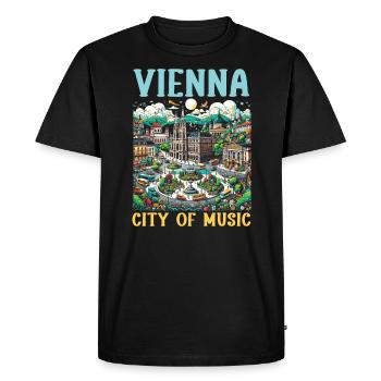 Vienne, Autriche, Voyage, Vacances, Pays, Autriche - T-shirt Premium bio Homme - noir - Devant - Nico (187cm)