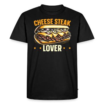 Steak au fromage Amateur de nourriture American Sandwhich Foodie - T-shirt Premium bio Homme - noir - Devant - Nico (187cm)