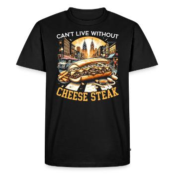 Steak au fromage Amateur de nourriture American Sandwhich Foodie - T-shirt Premium bio Homme - noir - Devant - Nico (187cm)