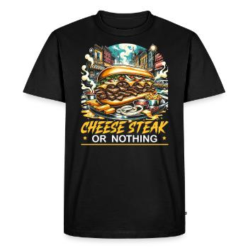 Steak au fromage Amateur de nourriture American Sandwhich Foodie - T-shirt Premium bio Homme - noir - Devant - Nico (187cm)