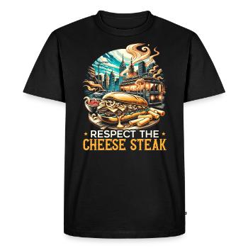 Steak au fromage Amateur de nourriture American Sandwhich Foodie - T-shirt Premium bio Homme - noir - Devant - Nico (187cm)